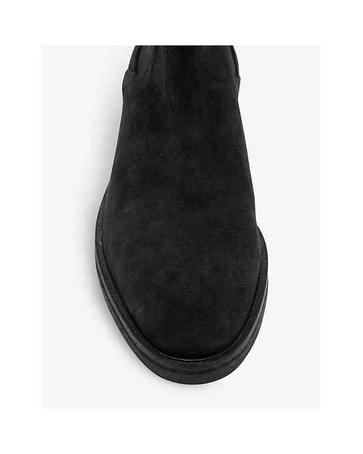 AllSaints Black Creed Brand-embossed Suede Chelsea Boots for men