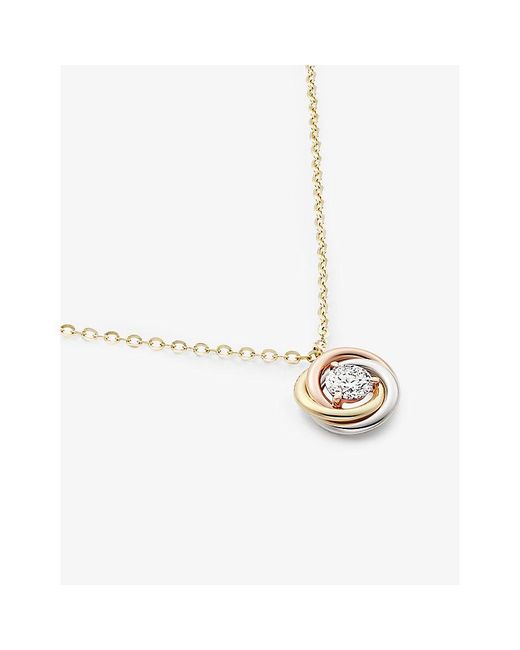 Cartier Natural Trinity 18Ct, Rose, - And 0.17Ct Brilliant-Cut Diamond Pendant Necklace