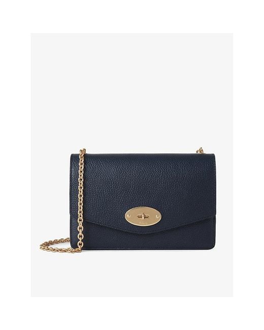 Mulberry Blue Darley Small Grained-leather Clutch Bag