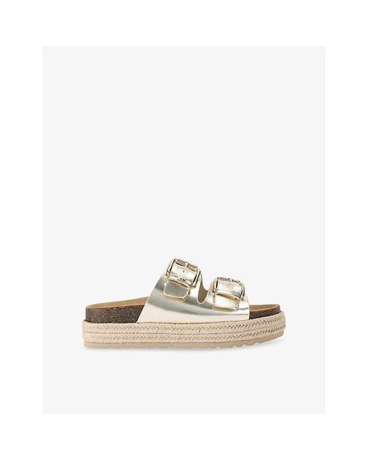 KG by Kurt Geiger Natural Raquel Rope-Sole Faux-Leather Sandals
