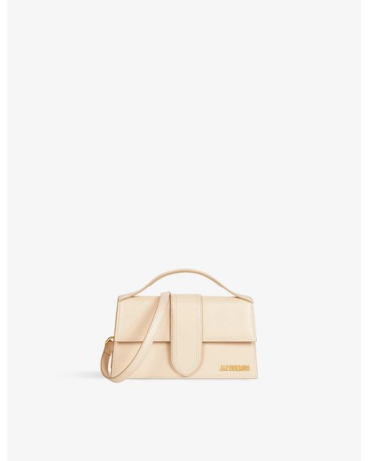 Jacquemus Le Grand Bambino Leather Top Handle Bag in Ivory (White