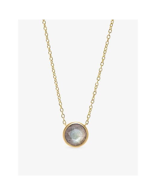 Astley Clarke Metallic Luna 18Ct- Plated Sterling- And Labradorite Pendant Necklace