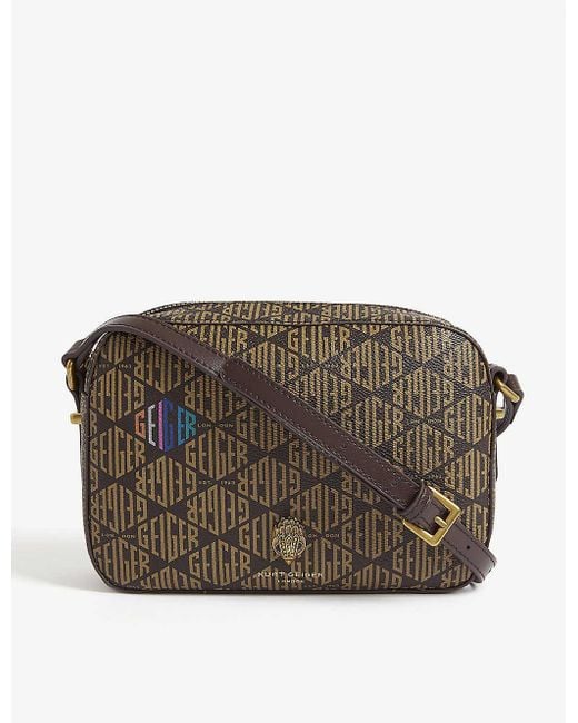 Kurt Geiger Richmond Monogram Leather Crossbody Bag in Brown Lyst Canada