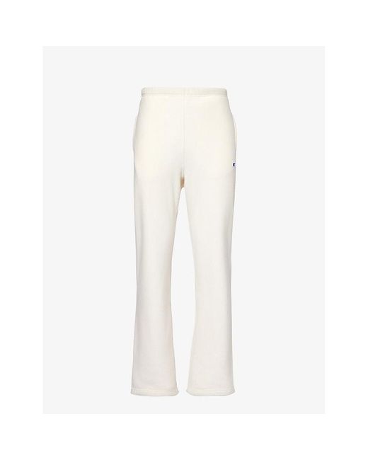 Champion White Brand-appliqué Drawstring-waistband Cotton-blend jogging Bottoms X for men