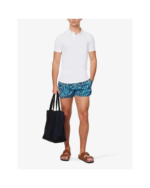 CDLP Zebra-print Regular-fit Swim Short in Blue for Men | Lyst UK