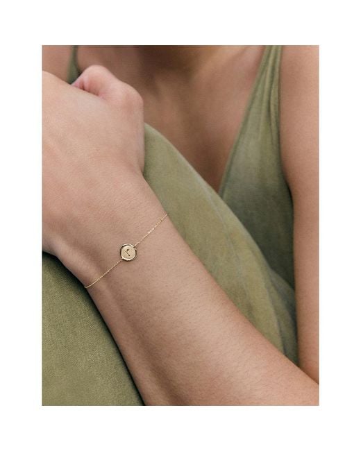 Monica Vinader White Mini Initial R Stamp 14Ct- Bracelet