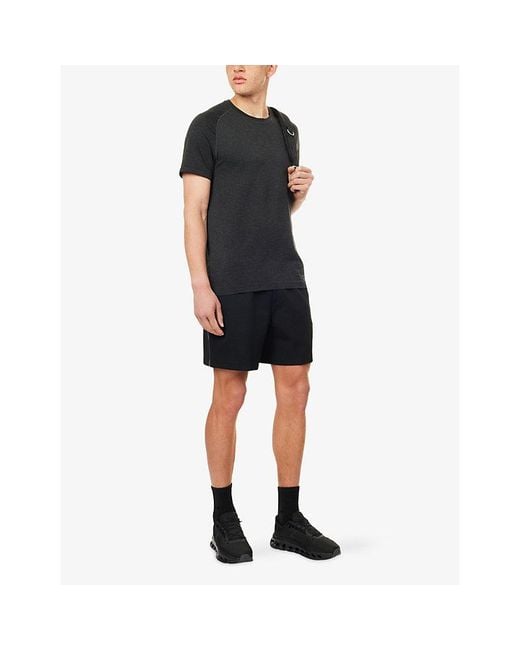 lululemon athletica Black Metal Vent Tech Stretch-Woven T-Shirt for men