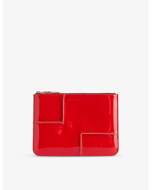 Comme des Garçons Red Exposed-seam Leather Wallet