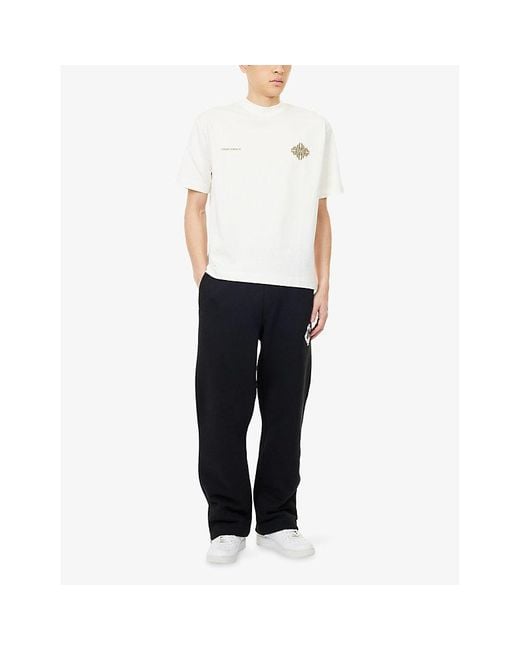 The Couture Club Black Monogram Emblem Straight-Leg Cotton-Blend Jogging Bottoms for men