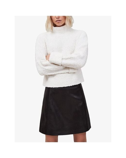 Ro&zo Black High-Rise Leather Mini Skirt