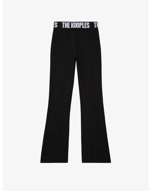 The Kooples Logo-print Flared-leg Stretch-woven jogging Bottoms in ...