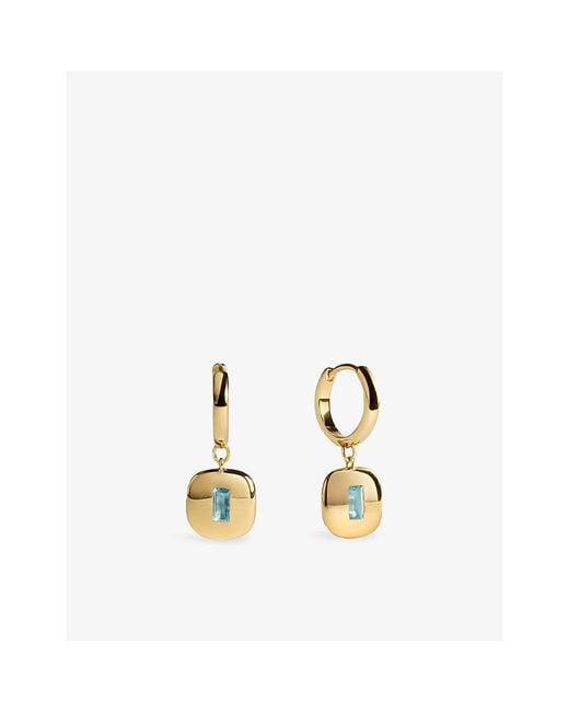 Monica Vinader Metallic Gemdrop Small 18Ct Vermeil And Topaz Hoop Earrings