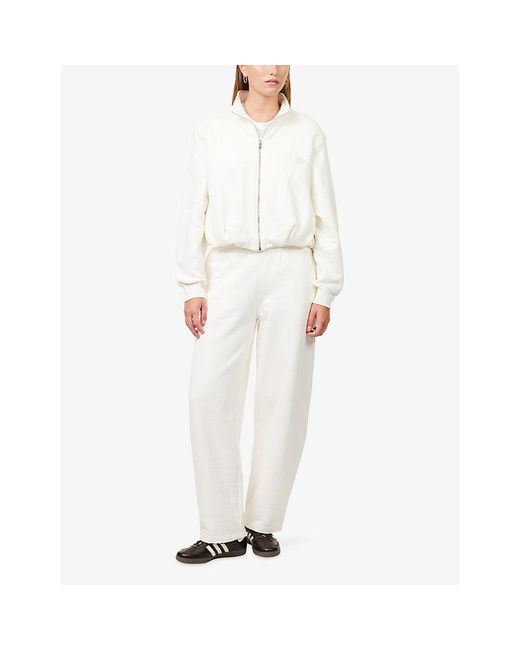 The Couture Club White Funnel-Neck Balloon-Hem Cotton Jacket