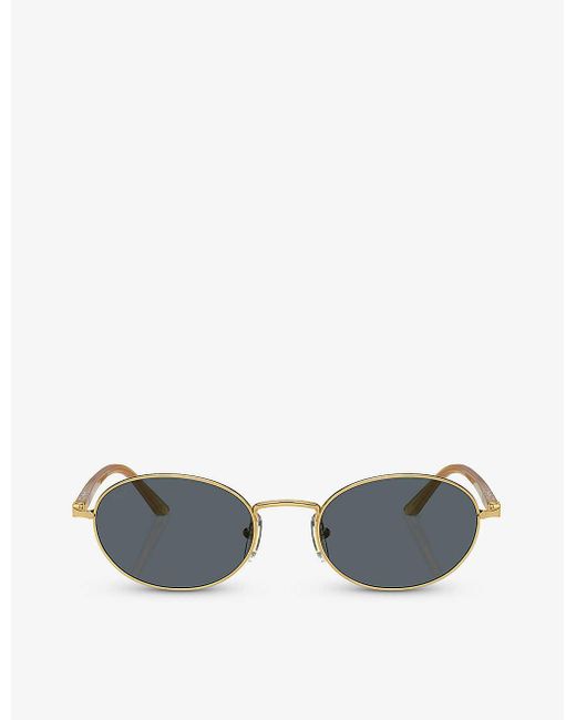 Persol Metallic Po1018s Round-frame Metal Sunglasses