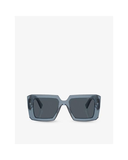 Prada Blue Pr 23ys Square-frame Acetate Sunglasses