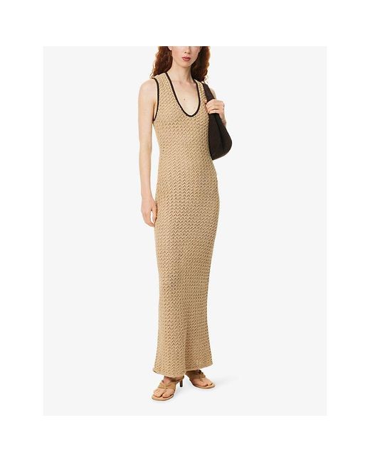 Sir Natural Ellinor Open-Knit Cotton Maxi Dress