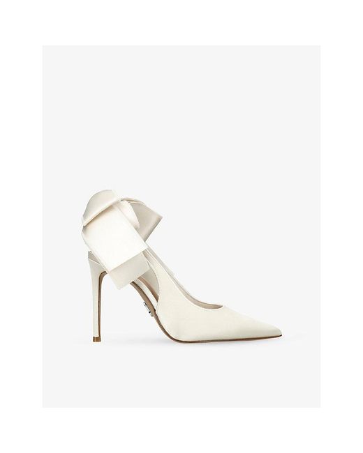 Steve Madden White Teacup Satin Heels