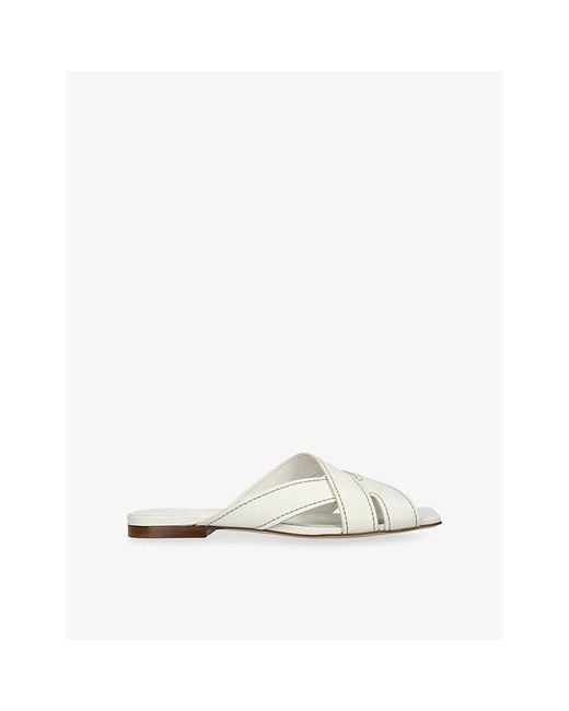 Tod's White Intrecciato Leather Sandals