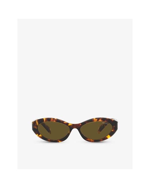 Prada Green Pr 26zs Irregular-shape Acetate Sunglasses