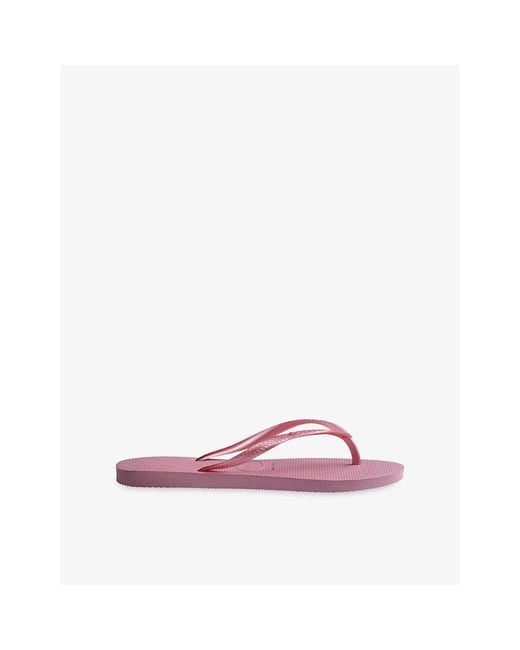 Havaianas Pink Slim Rubber Flip-Flops