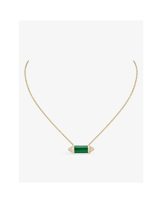Cartier Metallic Les Berlingots De Medium 18Ct-, 0.33Ct Brilliant-Cut Diamond And Malachite Pendant Necklace
