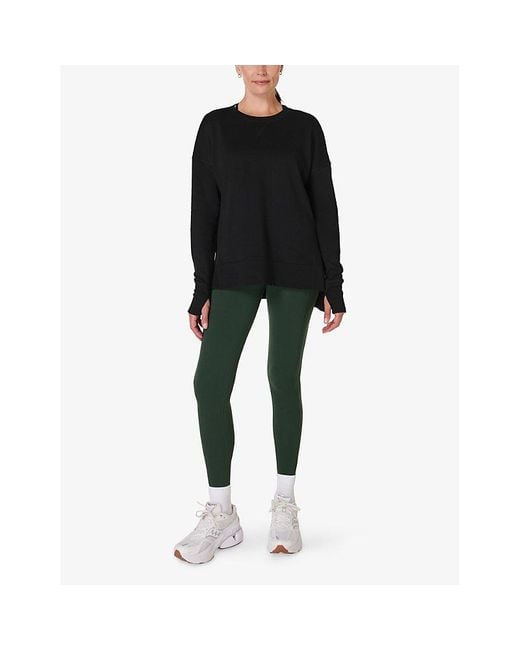 Sweaty Betty Black After Class Relaxed-Fit Cotton-Blend Jumper