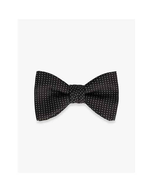 HUGO Black Micro-Dot Silk Bow Tie for men