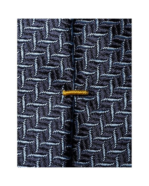 Eton of Sweden Blue Geometric Keep-loop Silk Tie for men