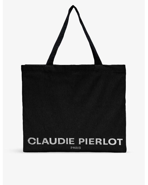 Claudie Pierlot Logo-print Oversized Recycled Cotton-blend Tote Bag in ...