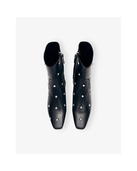Alohas Blue Nash Stud Leather Heeled Ankle Boots