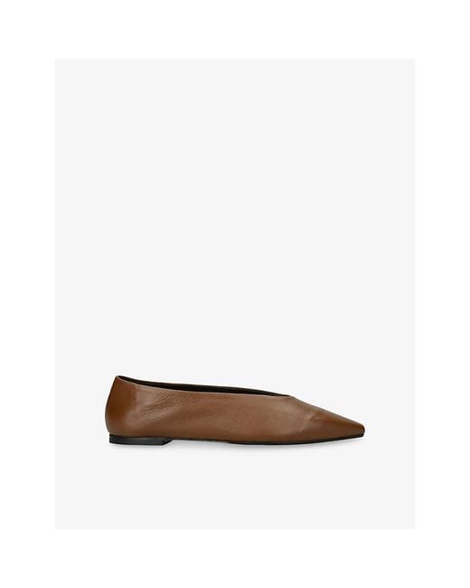 Aeyde Brown Betty Leather Ballet Flats