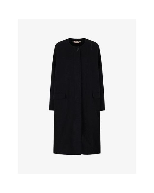 Marni Black Single-Breasted Wool And Cashmere Coat