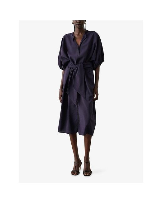 Soeur Blue Alger Relaxed-Fit Woven Midi Dress