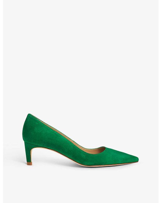 LK Ava Pointedtoe Suede Courts in Green Lyst
