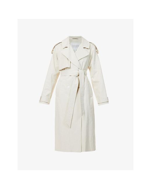 Viktoria & Woods White President Double-breasted Stretch-cotton Trench Coat