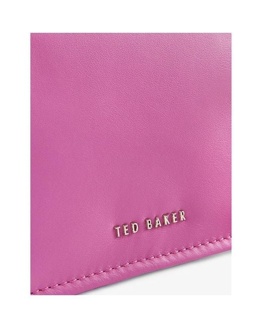 Ted Baker Pink Nialinn Knot-detail Leather Cross-body Bag