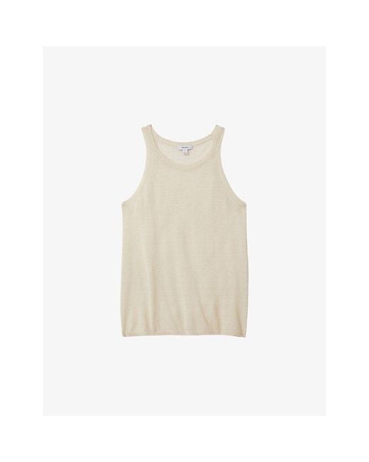 Reiss Natural Catrice Round-neck Relaxed-fit Linen-blend Vest