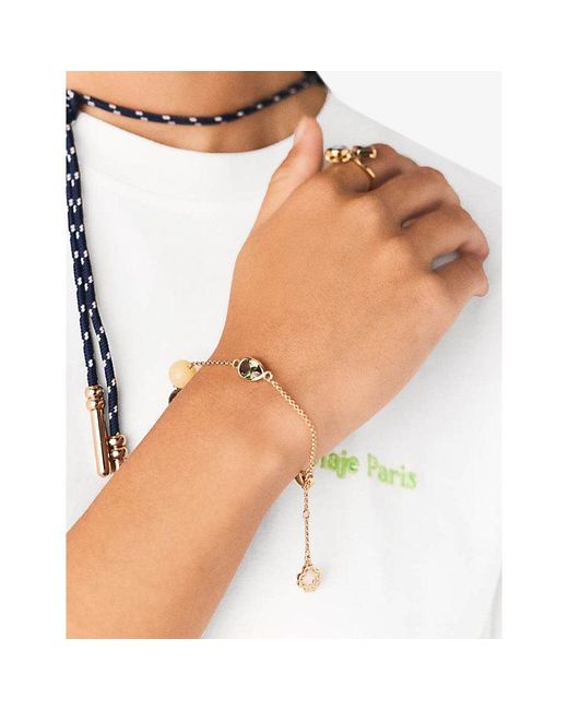 Maje Metallic Crystal-Embellished-Toned Brass Bracelet