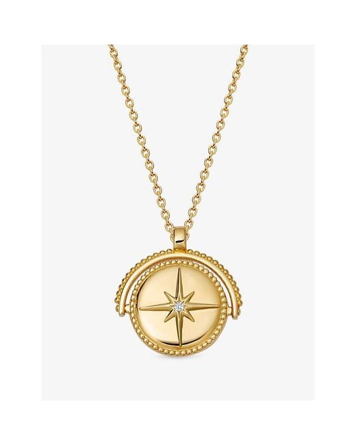 Astley Clarke Metallic Celestial Spinner 18Ct- Plated Sterling- Locket Necklace
