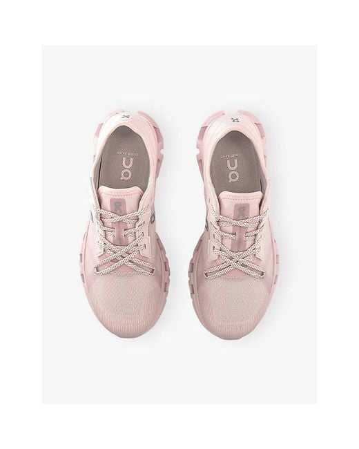 On Shoes Pink Cloud X 4 Mesh Trainers