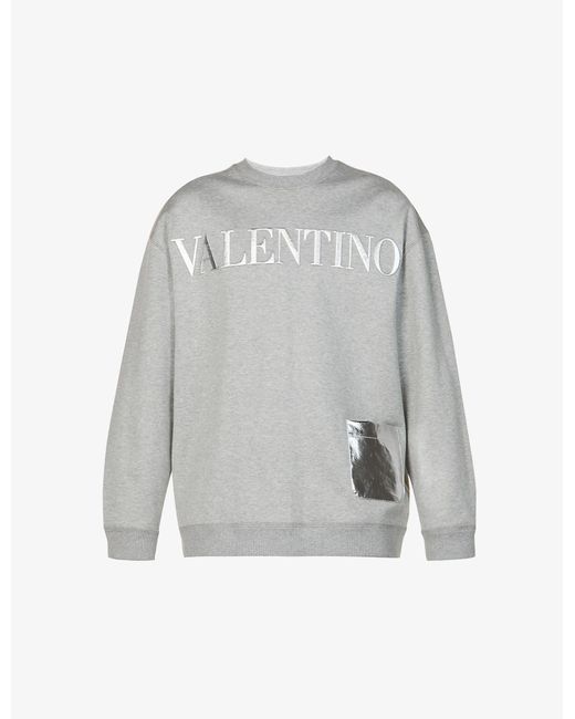 huge online outlet discounts Valentino Logo-print Relaxed-fit Cotton-blend  Sweatshirt in Gray for Men Lyst Delivery about 2 weeks -saidefence.com