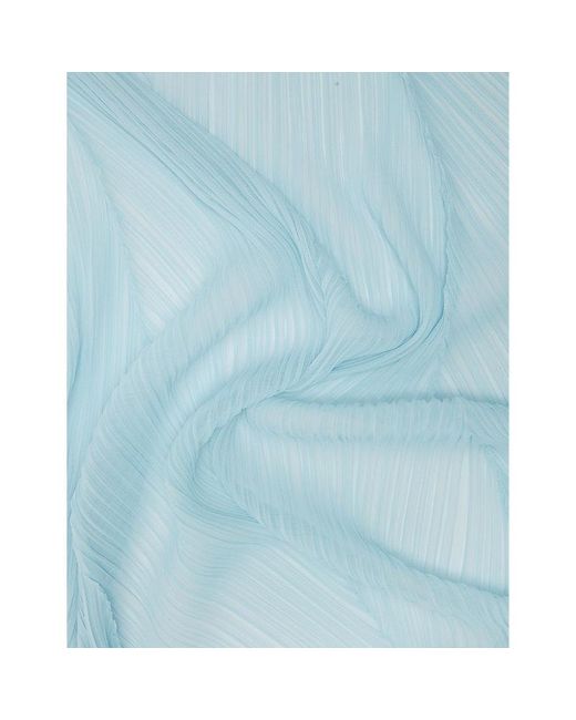 Pleats Please Issey Miyake Blue Madame Pleated Woven Scarf