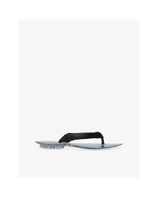 Alaïa Black Invisible Thong Flip-Flops