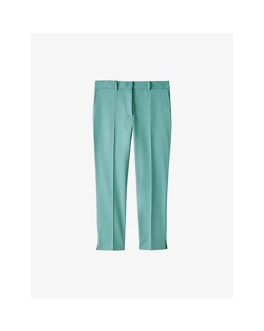 Joseph Green Bing Court Slim-Leg Mid-Rise Stretch-Gabardine Trousers