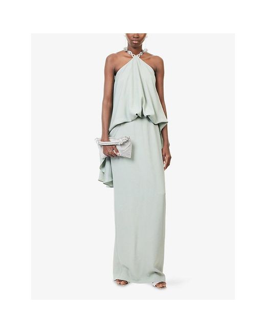 ‎Taller Marmo Green Cyclades Crystal Woven Maxi Dress