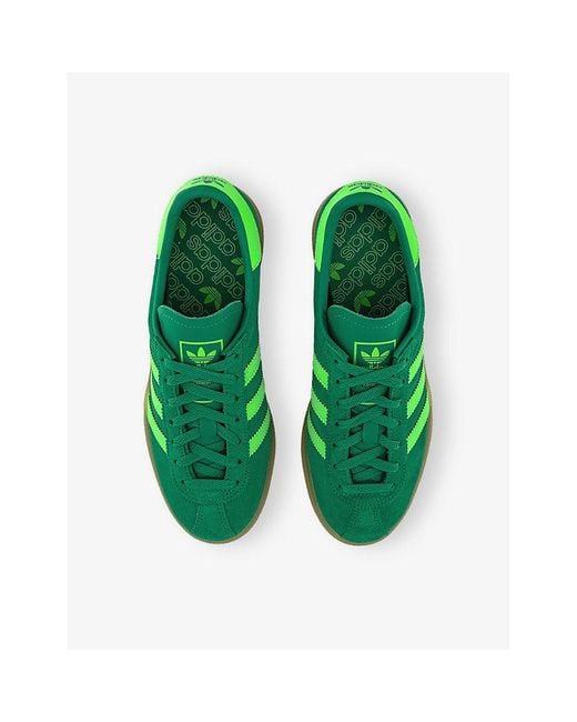 Adidas Green Muenchen Suede Low-Top Trainers