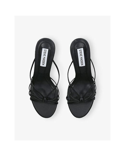Steve Madden Black Edna Leather Heeled Sandals