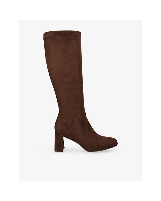 Steve Madden Brown Holly Heeled Suede Knee-High Boots