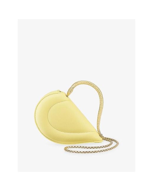 BVLGARI Yellow Serpenti Cuoricino Mini Leather Top-Handle Bag