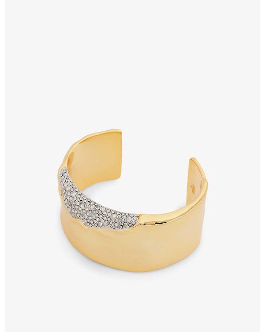 Alexis Metallic Solanales Crystal-embellished 14ct Yellow Gold-plated Brass Bracelet